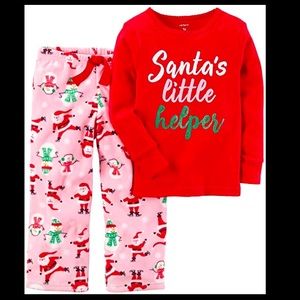 🎅🏻Santa’s Little Helper Fleece Pajamas NWT